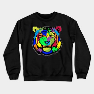 Smiling Psychedelic Tiger Crewneck Sweatshirt